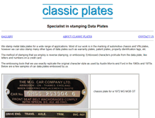Tablet Screenshot of classic-plates.com